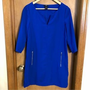 H&M Electric Blue Shift Dress size 6